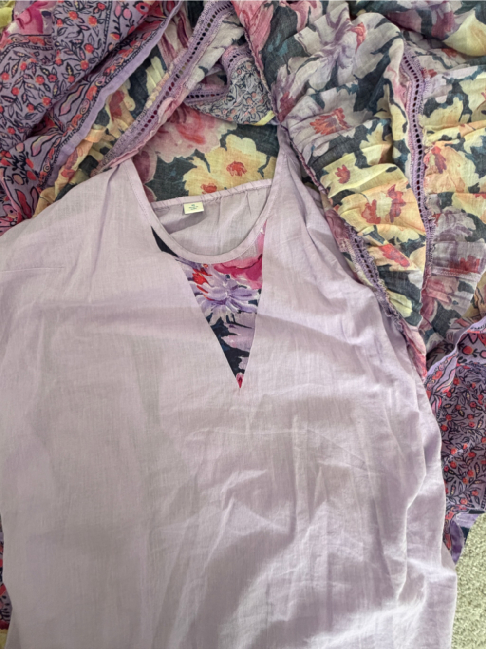 Sundance Fields of Beauty Floral Tiered Mini Dress Purple Boho Medium - Picture 9 of 11